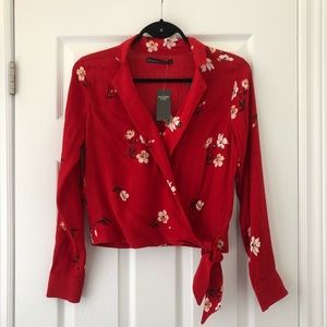 NWT Abercrombie & Fitch Wrap Blouse XS